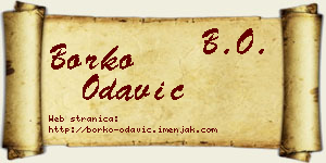 Borko Odavić vizit kartica